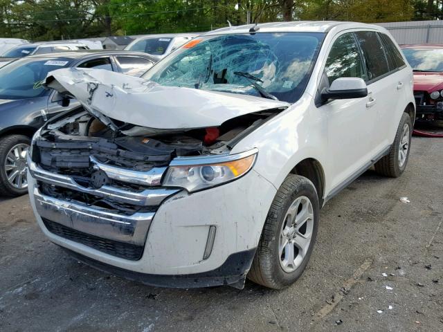 2FMDK3JC6DBA22462 - 2013 FORD EDGE SEL WHITE photo 2