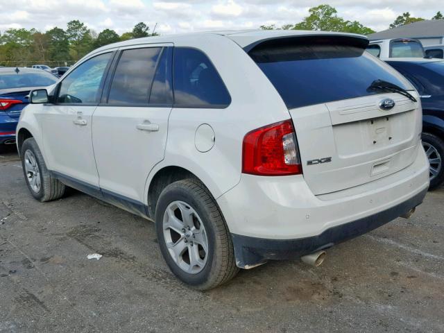 2FMDK3JC6DBA22462 - 2013 FORD EDGE SEL WHITE photo 3