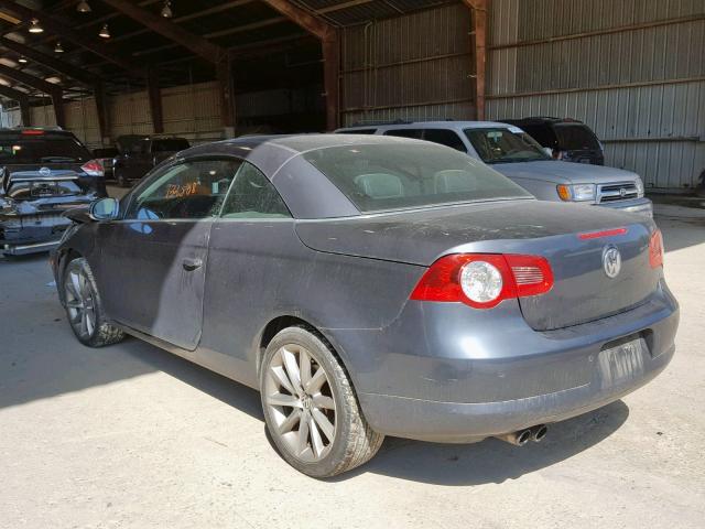 WVWDA71F07V042854 - 2007 VOLKSWAGEN EOS 2.0T S BLUE photo 3