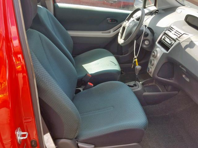 JTDJT923375117513 - 2007 TOYOTA YARIS RED photo 5