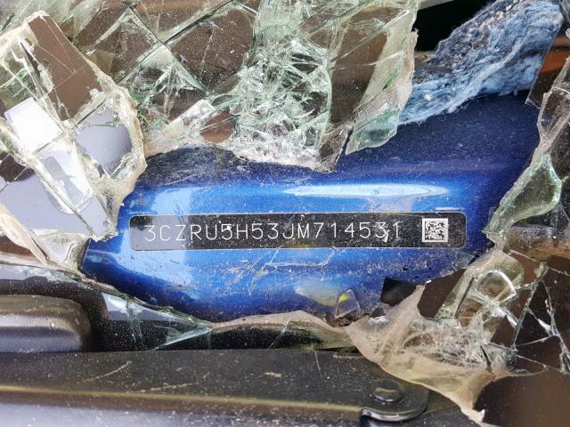 3CZRU5H53JM714531 - 2018 HONDA HR-V EX BLUE photo 10