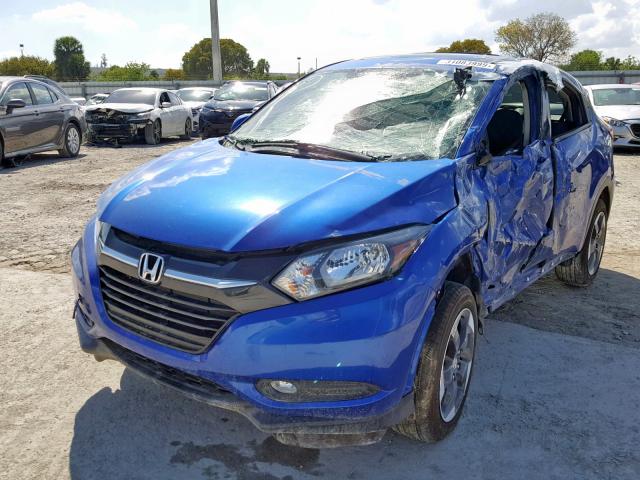 3CZRU5H53JM714531 - 2018 HONDA HR-V EX BLUE photo 2