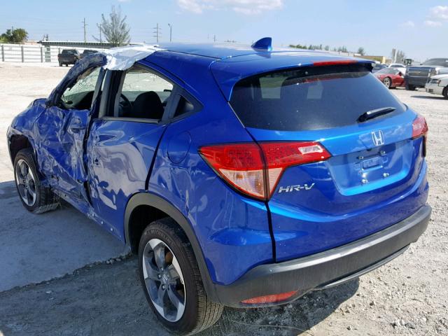 3CZRU5H53JM714531 - 2018 HONDA HR-V EX BLUE photo 3