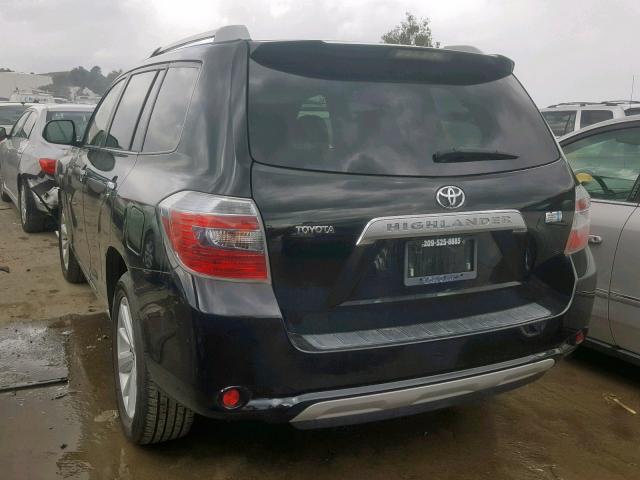 JTEEW41A982007365 - 2008 TOYOTA HIGHLANDER BLACK photo 3