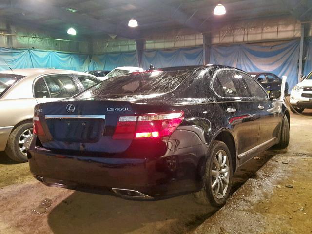 JTHGL46F885028456 - 2008 LEXUS LS 460L BLACK photo 4