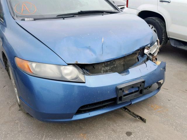 1HGFA16256L043473 - 2006 HONDA CIVIC DX BLUE photo 9