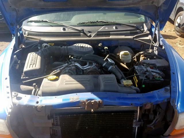 1B7GL22X0YS739915 - 2000 DODGE DAKOTA BLUE photo 7