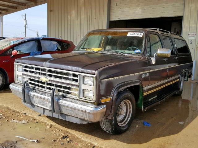 1GTER16K7HF520425 - 1987 GMC SUBURBAN R BROWN photo 2