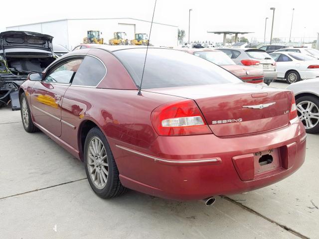 4C3AG52H23E105178 - 2003 CHRYSLER SEBRING LX RED photo 3