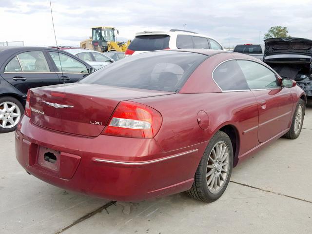 4C3AG52H23E105178 - 2003 CHRYSLER SEBRING LX RED photo 4