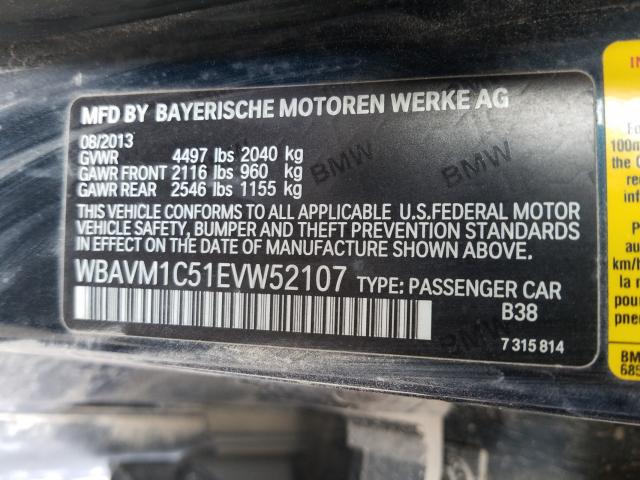 WBAVM1C51EVW52107 - 2014 BMW X1 SDRIVE28I  photo 10
