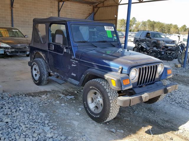 1J4FA49SXYP715853 - 2000 JEEP WRANGLER / BLUE photo 1