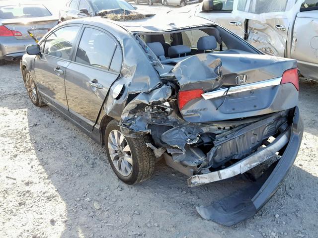 2HGFA16959H318550 - 2009 HONDA CIVIC EXL GRAY photo 3