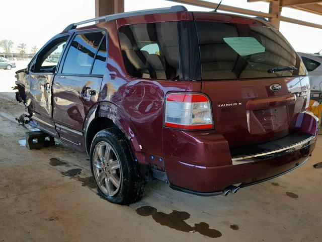 1FMDK06W98GA12752 - 2008 FORD TAURUS X L MAROON photo 3