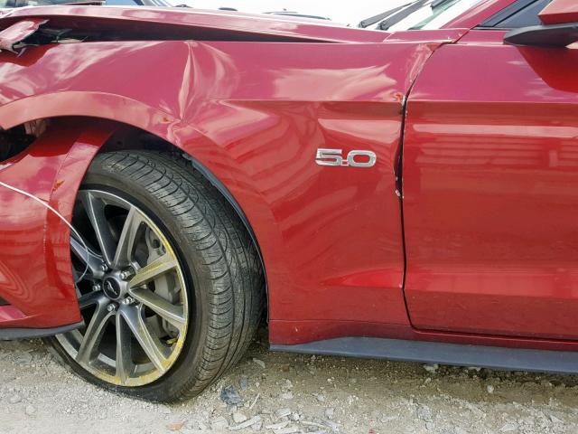 1FA6P8CF2G5232428 - 2016 FORD MUSTANG GT RED photo 9
