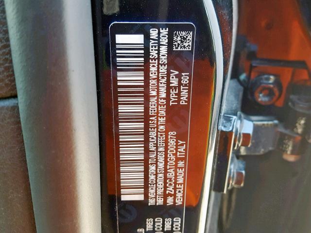 ZACCJBAT0GPD09678 - 2016 JEEP RENEGADE S 黑色 照片 10