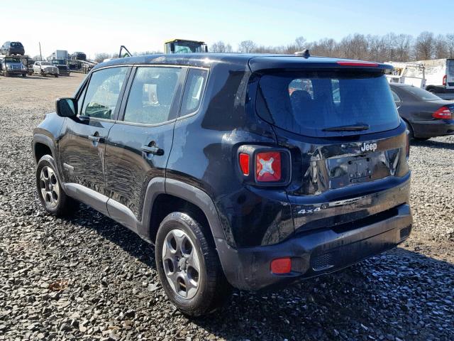 ZACCJBAT0GPD09678 - 2016 JEEP RENEGADE S 黑色 照片 3