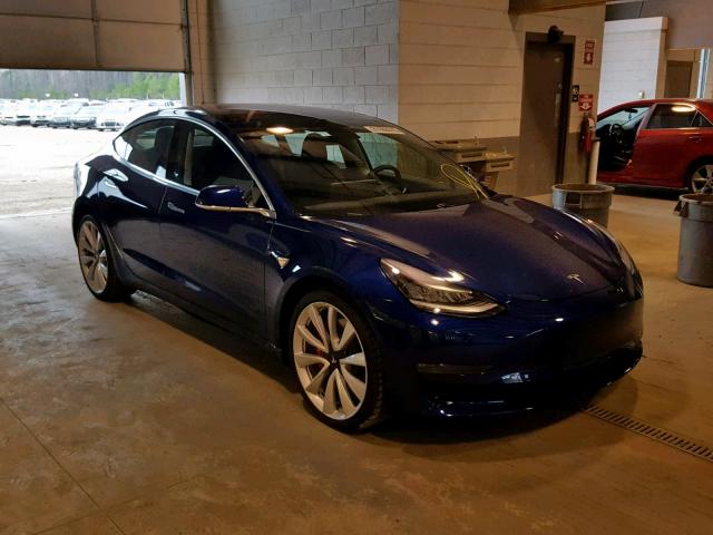 5YJ3E1EB8JF106262 - 2018 TESLA MODEL 3 BLUE photo 1