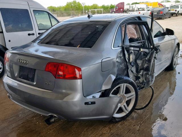 WAUAF78E08A080690 - 2008 AUDI A4 2.0T GRAY photo 4