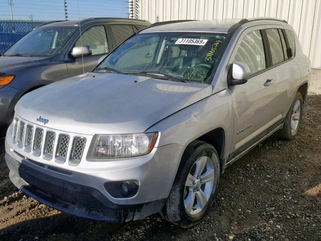 1C4NJDAB0ED607929 - 2014 JEEP COMPASS SP SILVER photo 2