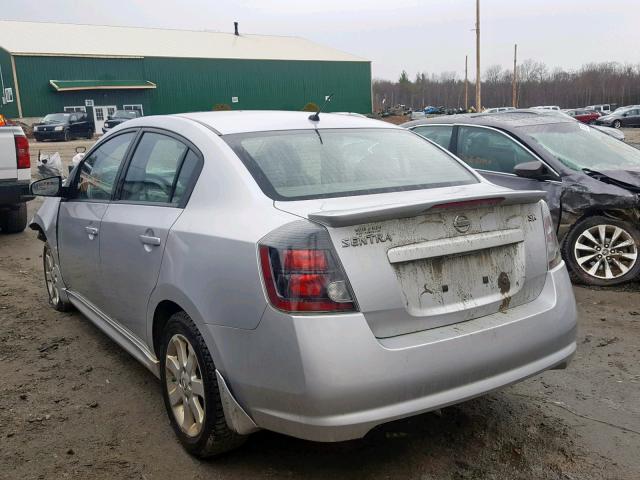 3N1AB6APXCL779186 - 2012 NISSAN SENTRA 2.0 SILVER photo 3