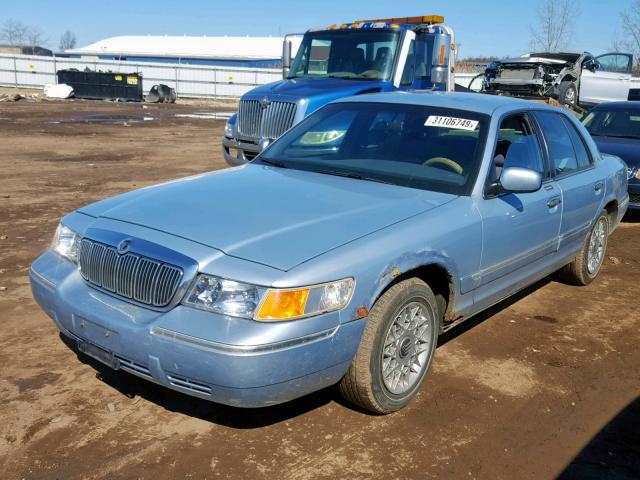 2MEFM74W3XX665104 - 1999 MERCURY GRAND MARQ BLUE photo 2