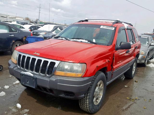 1J4GW48S01C549136 - 2001 JEEP GRAND CHER RED photo 2