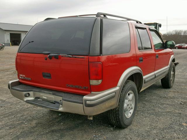 1GNDT13W2X2149854 - 1999 CHEVROLET BLAZER RED photo 4