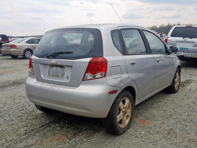 KL1TD66646B553853 - 2006 CHEVROLET AVEO SILVER photo 4