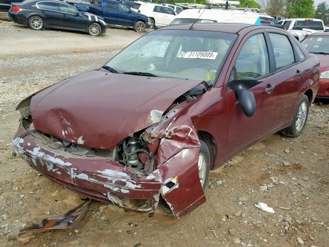 1FAHP34N37W171490 - 2007 FORD FOCUS ZX4 MAROON photo 2