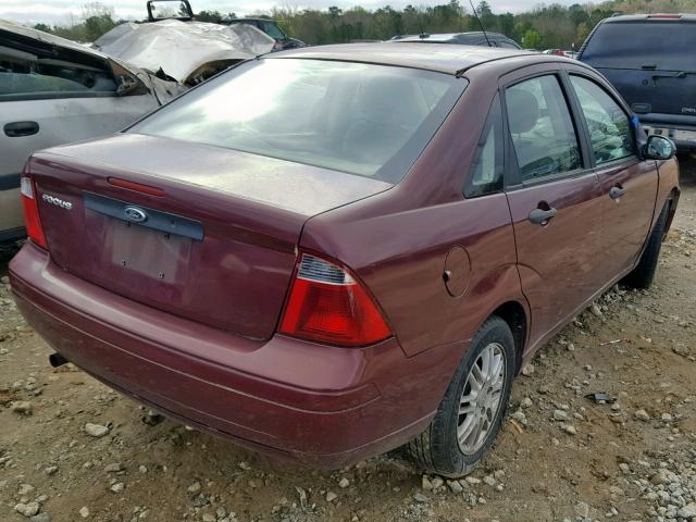 1FAHP34N37W171490 - 2007 FORD FOCUS ZX4 MAROON photo 4