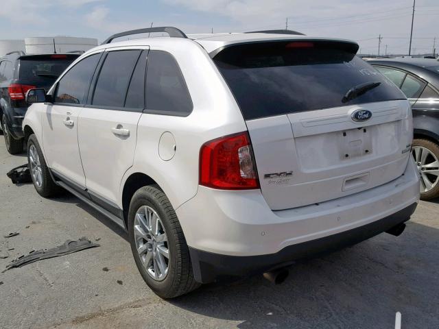 2FMDK3J96CBA49342 - 2012 FORD EDGE SEL WHITE photo 3