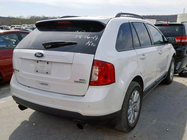 2FMDK3J96CBA49342 - 2012 FORD EDGE SEL WHITE photo 4