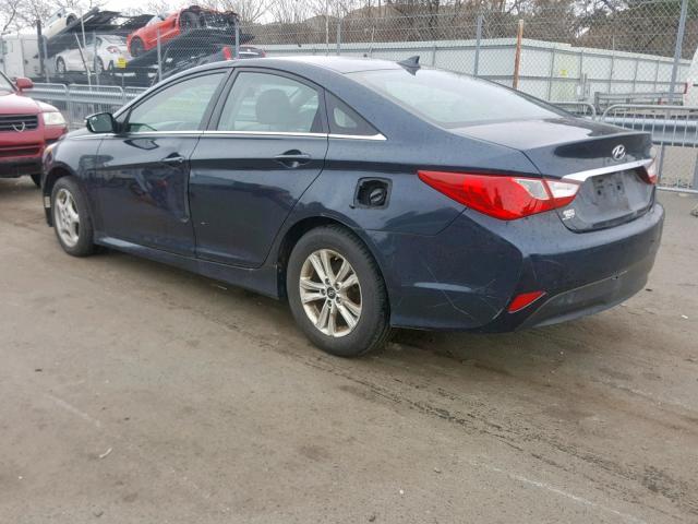 5NPEB4AC8EH828159 - 2014 HYUNDAI SONATA GLS BLUE photo 3