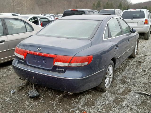 KMHFC46FX6A038564 - 2006 HYUNDAI AZERA SE BLUE photo 4