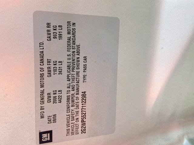 2G2WP552771122984 - 2007 PONTIAC GRAND PRIX SILVER photo 10