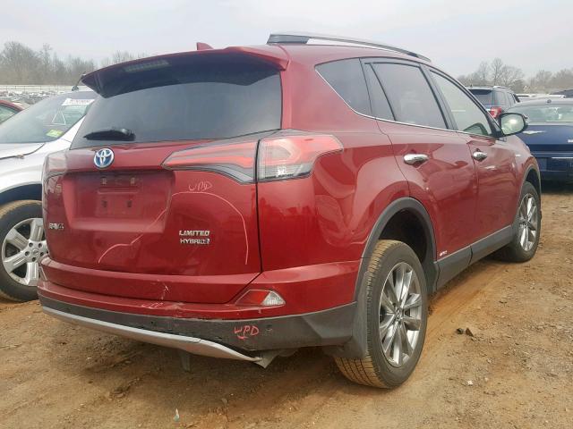 JTMDJREV8JD200772 - 2018 TOYOTA RAV4 HV LI RED photo 4