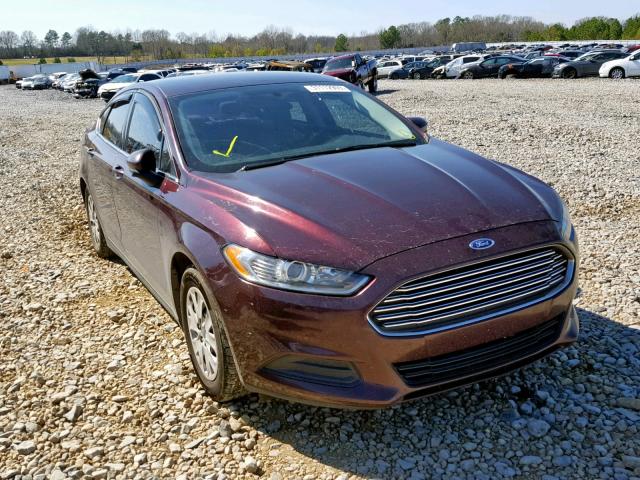 3FA6P0G71DR368126 - 2013 FORD FUSION S MAROON photo 1