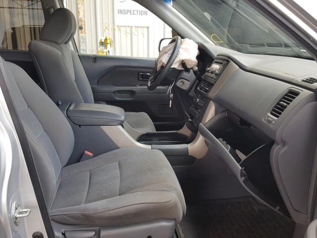 5FNYF18308B030084 - 2008 HONDA PILOT SE SILVER photo 5