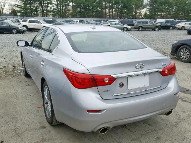 JN1BV7AR4EM697904 - 2014 INFINITI Q50 BASE SILVER photo 3