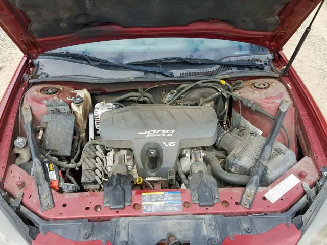 2G2WP522751238218 - 2005 PONTIAC GRAND PRIX RED photo 7