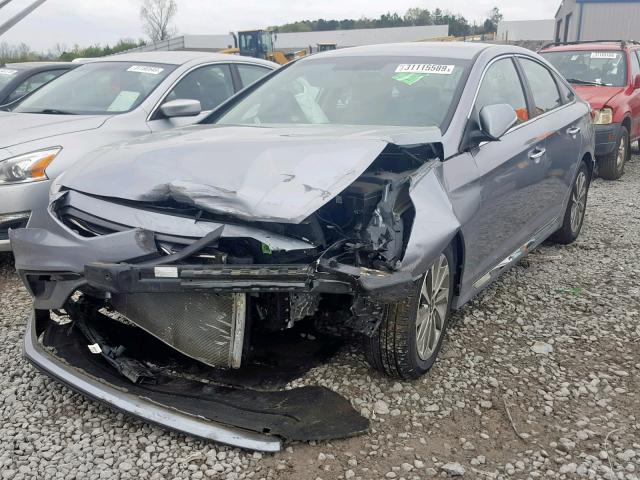 5NPE34AF1FH045645 - 2015 HYUNDAI SONATA SPO SILVER photo 2