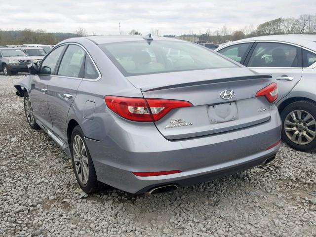 5NPE34AF1FH045645 - 2015 HYUNDAI SONATA SPO SILVER photo 3