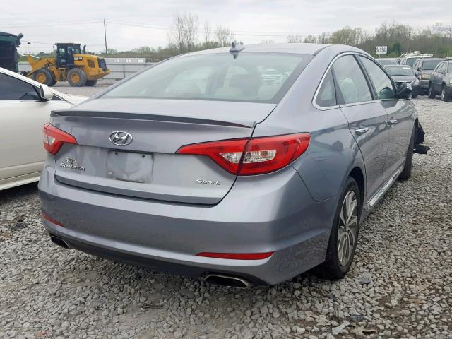 5NPE34AF1FH045645 - 2015 HYUNDAI SONATA SPO SILVER photo 4