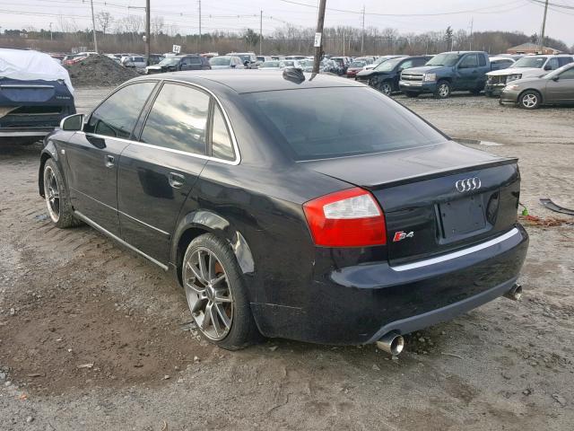 WAUPL68E14A087025 - 2004 AUDI S4 BLACK photo 3