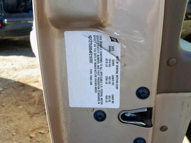 1G1ZT52854F219787 - 2004 CHEVROLET MALIBU LS TAN photo 10