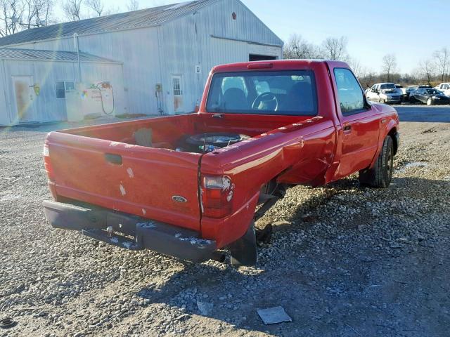 1FTYR10D73PA64520 - 2003 FORD RANGER RED photo 4