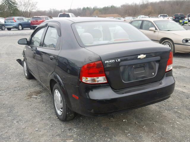 KL1TD52665B485795 - 2005 CHEVROLET AVEO BASE შავი ფოტო 3