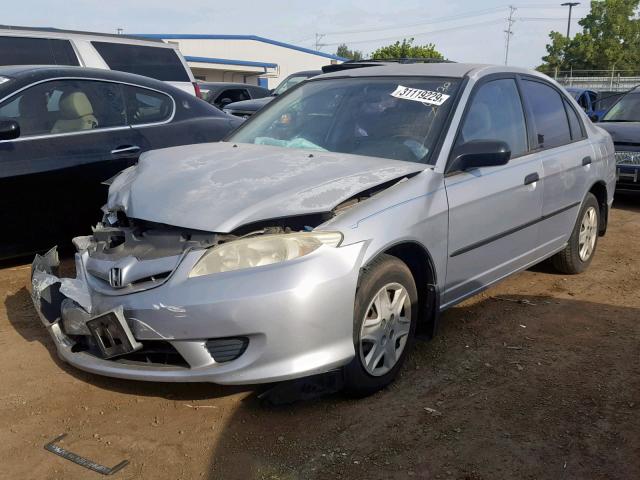 2HGES16334H582508 - 2004 HONDA CIVIC DX V SILVER photo 2