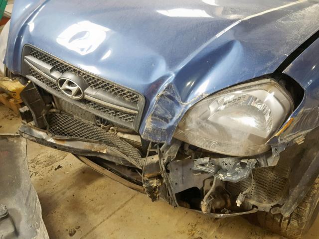 KM8JM72D38U901350 - 2008 HYUNDAI TUCSON GL BLUE photo 9